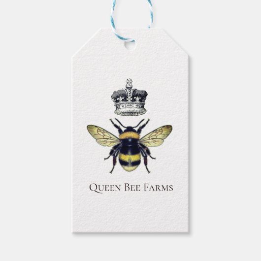 Bijen met kroonbijenstal of Boerderij Cadeaulabel (Voorkant)