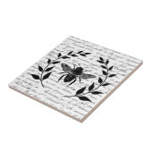 Bijen met lauwerkrans en Frans handschrift Tegeltje (Zijkant)