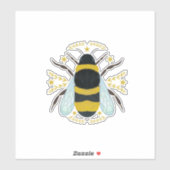 Bijen met sterren en bladeren sticker (Vel)