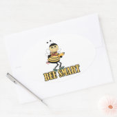 bijen met stommel met potlood ovale sticker (Envelop)