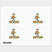bijen met stommel met potlood ovale sticker (Vel)