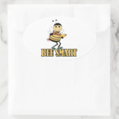 bijen met stommel met potlood ovale sticker (Tas)