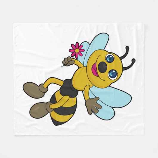 Bijen met ventilator fleece deken (Voorkant (Horizontaal))