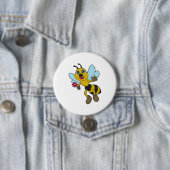 Bijen met ventilator ronde button 7,6 cm (In situ)