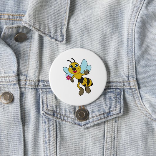 Bijen met ventilator ronde button 7,6 cm (In situ)