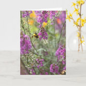 Bijen met Wildflower Foto Kaart (Gele Bloem)