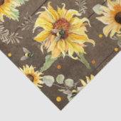 Bijen met zonnebloempitten Rustic Dark Wood Decout Tissuepapier (Detail)