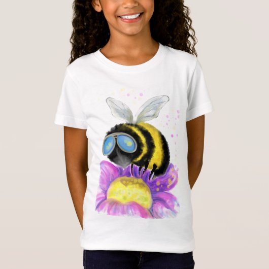 Bijen met Zonnebril Funny Kind T-shirt (Voorkant)