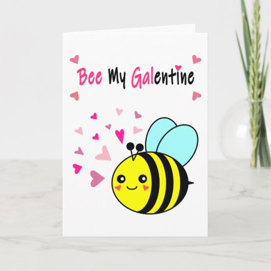 Bijen Mijn Galentine Cute Valentijnsdag Feestdagen Kaart (Voorkant)