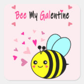 Bijen mijn Galentine Cute Valentijnsdag Square Sti Vierkante Sticker (Voorkant)