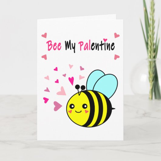 Bijen Mijn Palentine Cute Valentijnsdag Feestdagen Kaart (Voorkant)