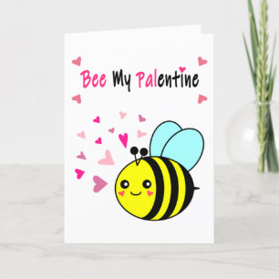 Bijen Mijn Palentine Cute Valentijnsdag Feestdagen Kaart