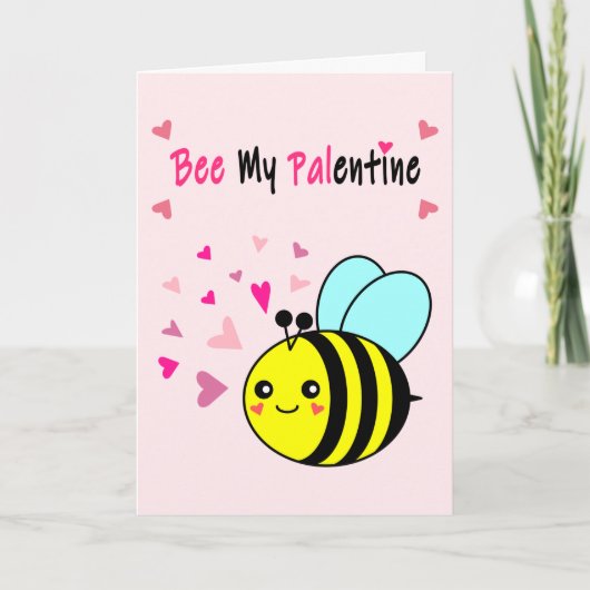 Bijen Mijn Palentine Cute Valentijnsdag Feestdagen Kaart (Voorkant)
