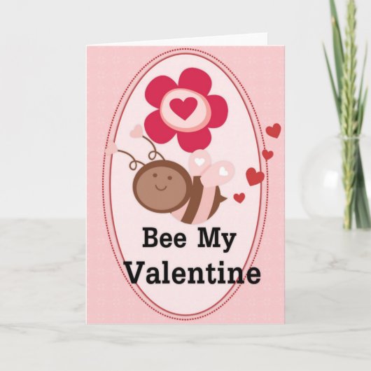 Bijen Mijn Valentijn Bumble Bee Wenskaart Feestdagen Kaart (Voorkant)