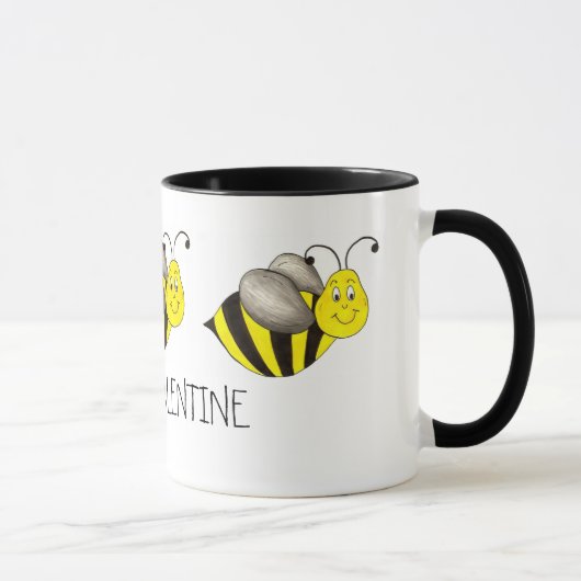 Bijen Mijn Valentijn Bumblebee Valentijnsdag Mok (Rechts)