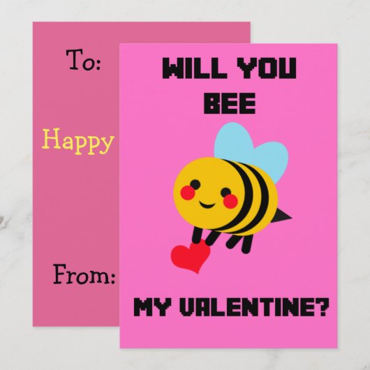 Bijen Mijn Valentijn Kaart (Voorkant / Achterkant)