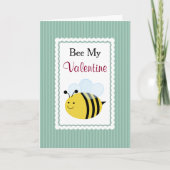 Bijen mijn Valentijn, staafbijen, groene strepen Feestdagen Kaart (Voorkant)
