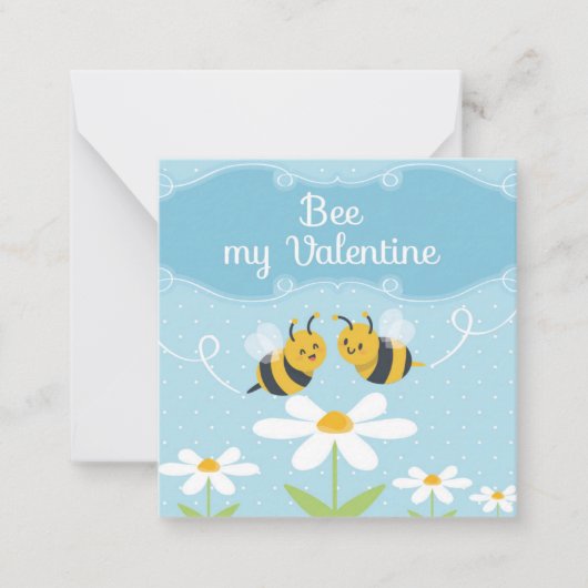 Bijen mijn Valentijn - Valentijn van de Cute bee Notitiekaartje (Voorkant)