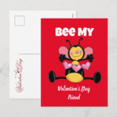 Bijen mijn Valentijnsdag vriend briefkaart (Voorkant / Achterkant)