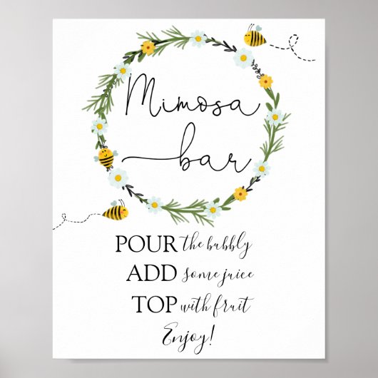 Bijen Mimosa Bar Bord Poster (Voorkant)