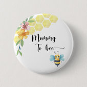 Bijen. Moedertje bij Ronde Button 5,7 Cm (Voorkant)
