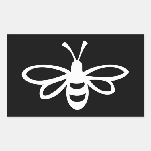 Bijen (monochroom) rechthoekige sticker (Voorkant)