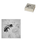  bijen nr. 4 Dandelion Waterverf Art. Rubberstempel (Gestempeld)