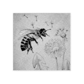  bijen nr. 4 Dandelion Waterverf Art. Rubberstempel (Afrduk)