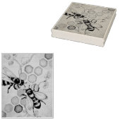  bijen nr. 5 Honeycomb Waterverf art. Rubberstempel (Gestempeld)
