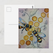 bijen nr. 5 Waterverf honingraat art. Briefkaart (Voorkant / Achterkant)