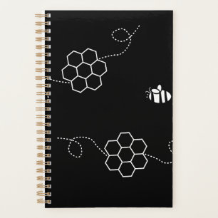 Bijen oorzaak minimalistische bij & honingraat zwa planner