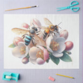 Bijen op Apple Blossom Decoupage Tissuepapier (Craft)