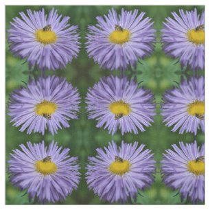 Bijen op Aster Flowers Natuur Pattern Stof
