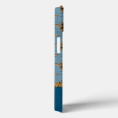 bijen op blauw Damasje met handschrift Case-Mate iPhone Case (Achterkant / Rechts)