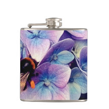 Bijen, op blauwe en paarse bloemen