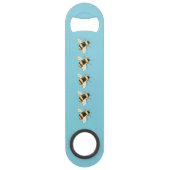 Bijen op Blauwe Snelheid Roestvrijstalen flessenop Speed Flessenopener (Achterkant)