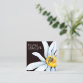 Bijen op Bloem Aangepaste Gepersonaliseerde Waterv Vierkante Visitekaartje (Staand voorkant)