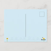 Bijen op Bloem Briefkaart - Blauwe Achtergrond (Achterkant)