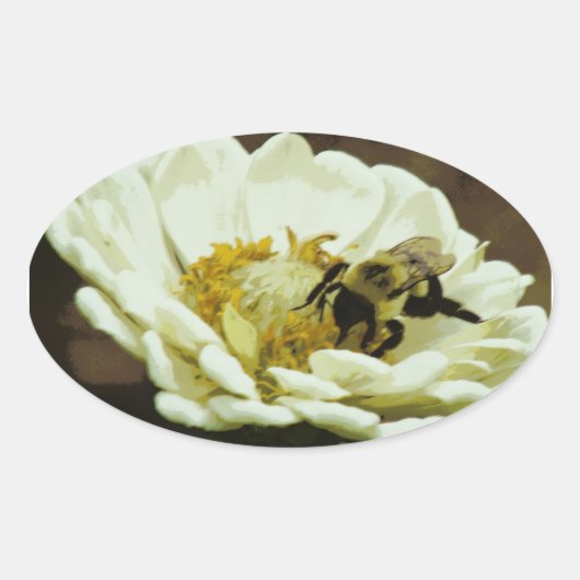 Bijen op Bloem Sticker (Voorkant)