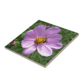 bijen op bloem tegeltje (Zijkant)