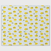 Bijen op Bloem Wrapping Papier - Blauwe Achtergron (Vlak)