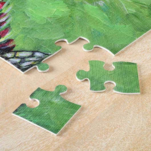 Bijen op Crimson Clover Schilderen Legpuzzel (Zijkant)