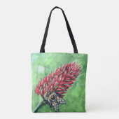 Bijen op Crimson Clover Schilderen Tote Bag (Achterkant)