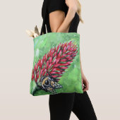 Bijen op Crimson Clover Schilderen Tote Bag (Dichtbij)