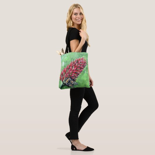 Bijen op Crimson Clover Schilderen Tote Bag (Op model)