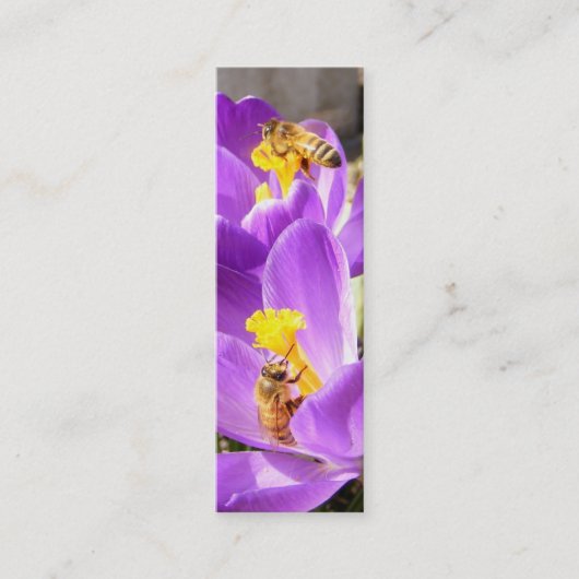 Bijen op Crocus ~-profielkaart Mini Visitekaartje (Voorkant)