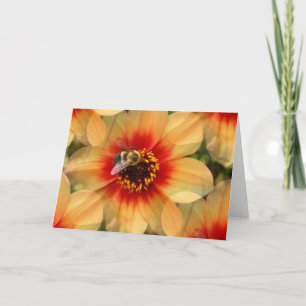 Bijen op Dahlia Kaart