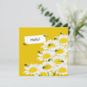 Bijen op de Kaart Ventilator - Gele achtergrond (Staand voorkant)