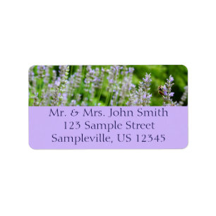 Bijen op de Lavender Summer Floral Etiket