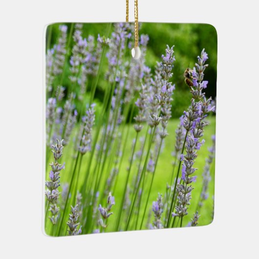 Bijen op de Lavender Summer Floral Keramisch Ornament (Rechts)